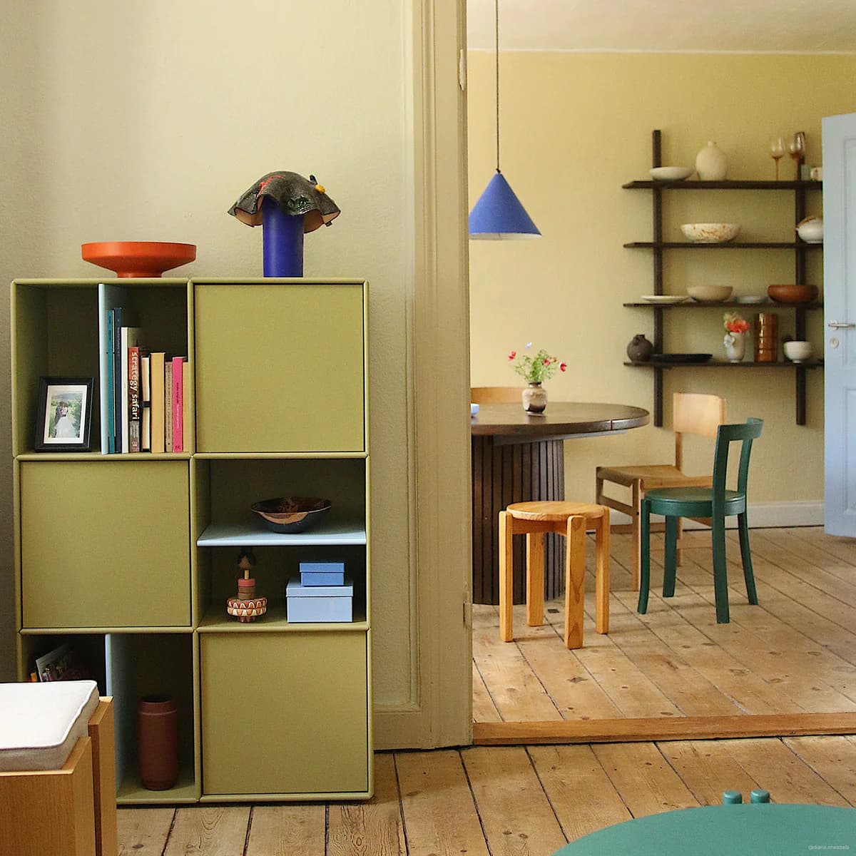 Holly reol - Olive & Himalayan Blue